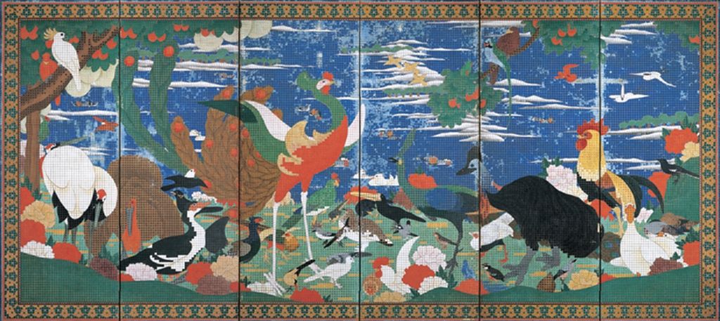 伊藤若冲の 鳥獣花木図屏風 サイクリング ウォーキング 伊藤若冲の 鳥獣花木図屏風 サイクリング ウォーキング