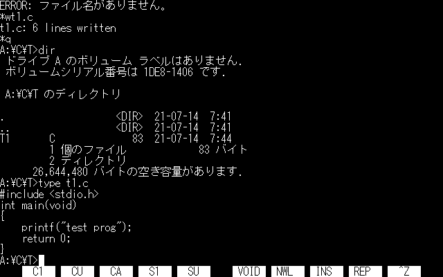 エミュレータNeko Project 21/WとFreeDOS(98) : wnc develop 記録