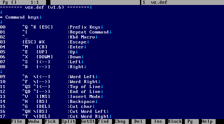 VZエディター v1.6(昔のDOS用)その2 : wnc develop 記録