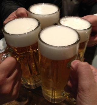 ビールで乾杯