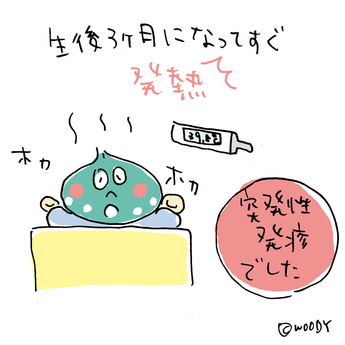 生後で3ヶ月 突発性発疹 イラストレーターwoodyの自然派を目指す育児ブログ 生後で3ヶ月 突発性発疹 イラストレーターwoodyの自然派を目指す育児ブログ