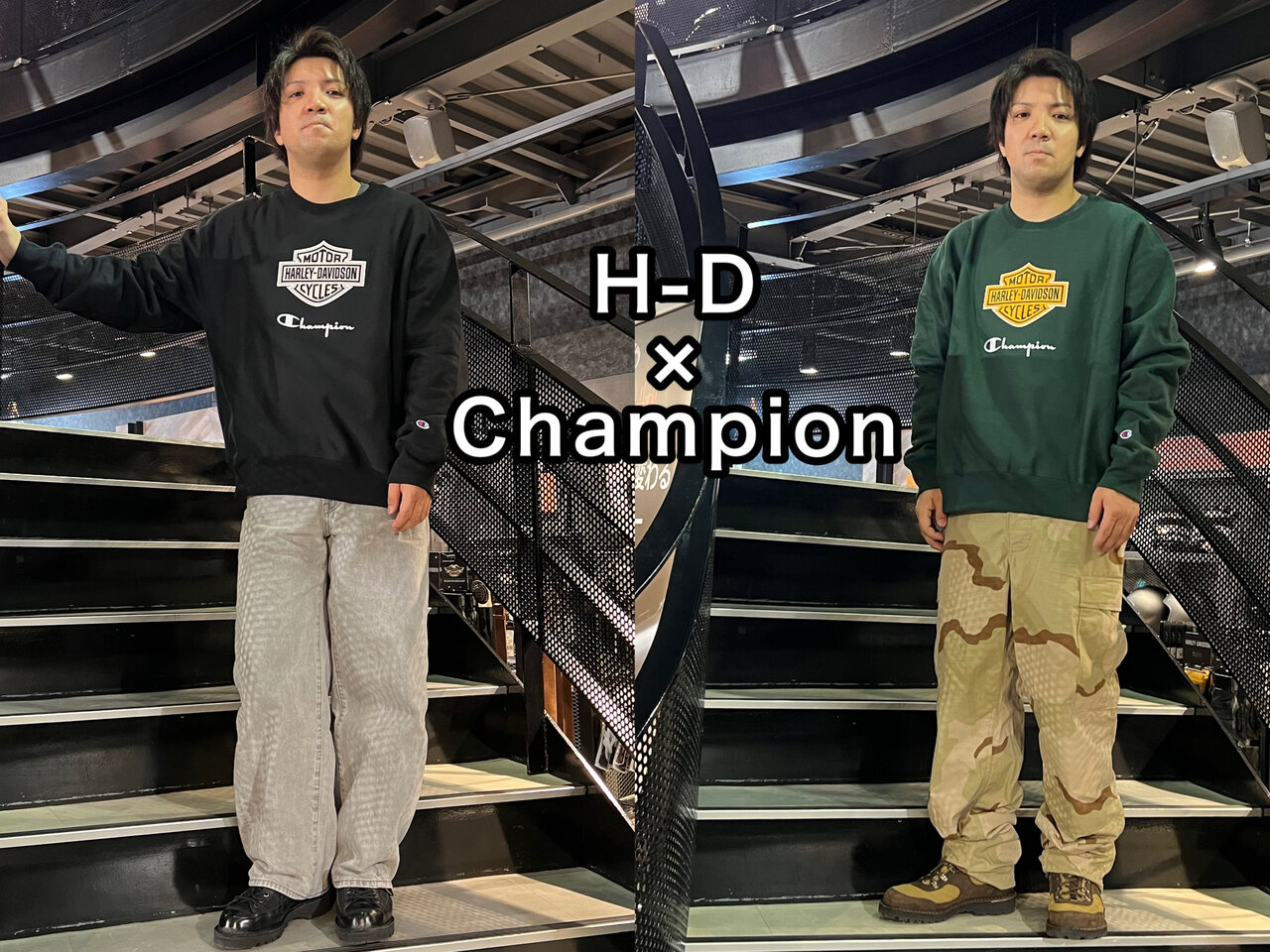 Harley-Davidson Champion スウェットトレーナー Champion(R) x HarleyーDavidson ファナティック・クルーネック