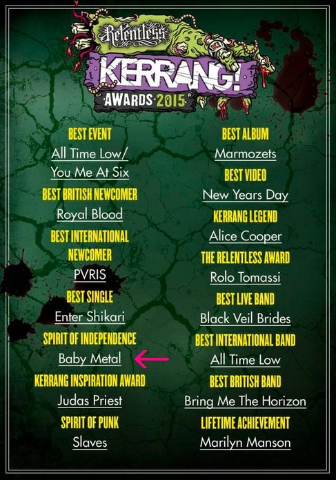 Babymetalが The Spirit Of Independence Award を受賞 善かったさがし