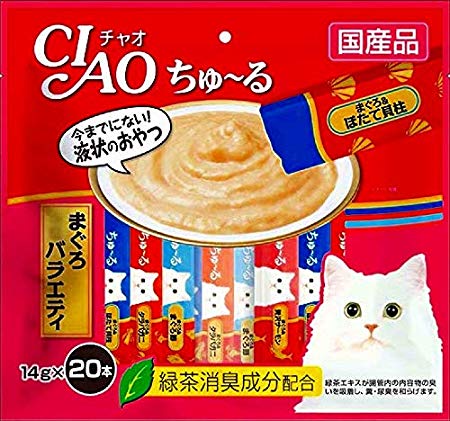 チャオ (CIAO) 猫用おやつ ちゅ~る まぐろバラエティ 14g 20本入り × 16個セット