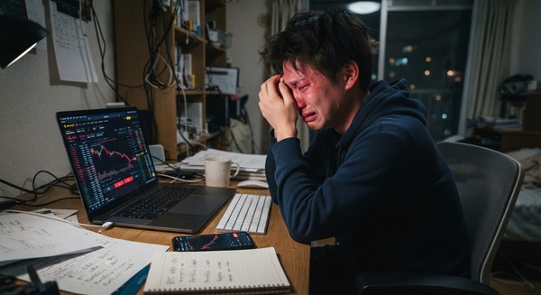 【画像】投資家ガチ泣き「たった4ヶ月半で資産の80%を失いました……人生終了です」⇒！