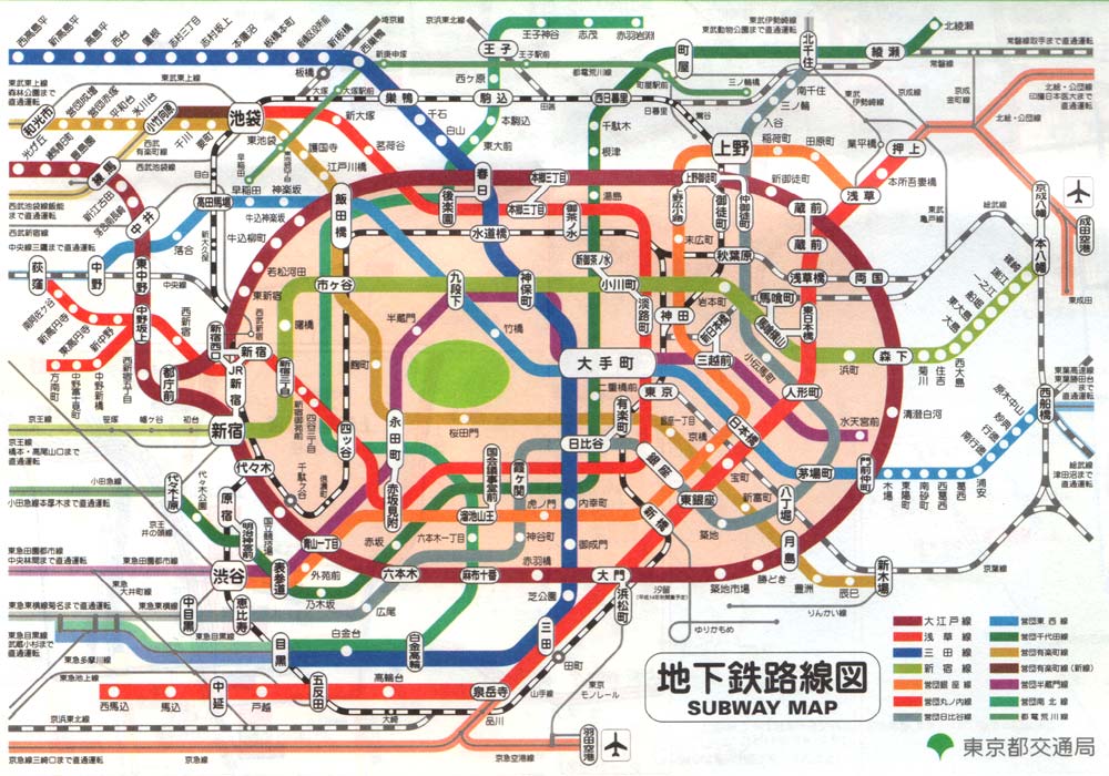 Схема метро в токио Схема метро в токио
