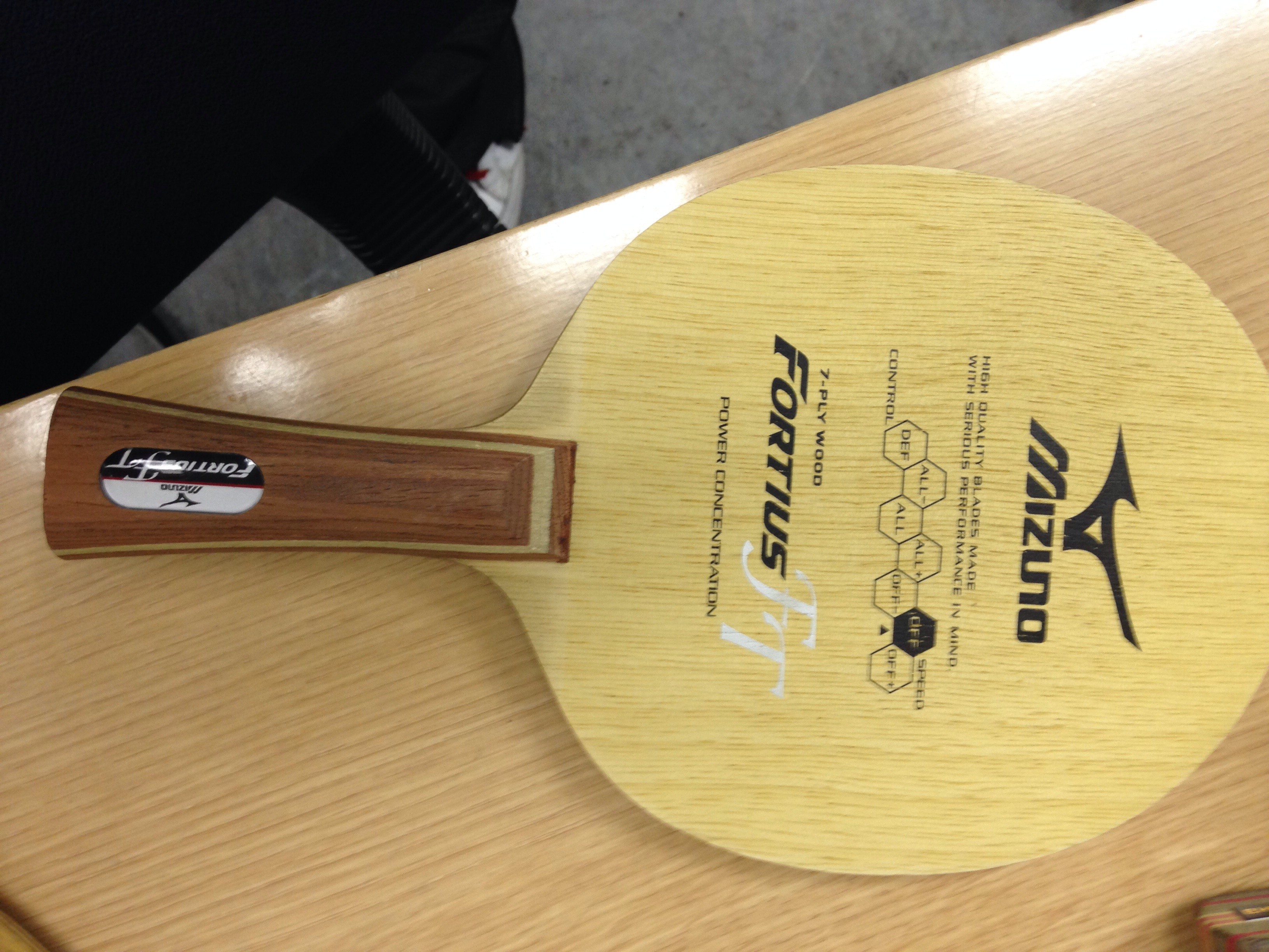 ぐっちぃ ミズノの7枚合板 フォルテウスft を使った感想を書いてみました 大島選手が使っているラケットです ぐっちぃの卓球活動日記 Wrm