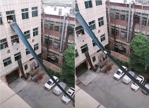 ビルの4階から直接トラックに荷物を積み込む方法