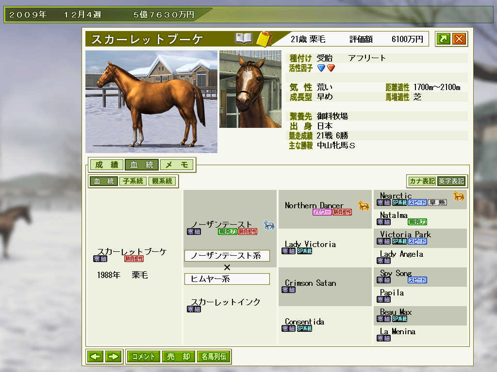 スカーレットブーケ系 ウイニングポスト7 プレイ日記