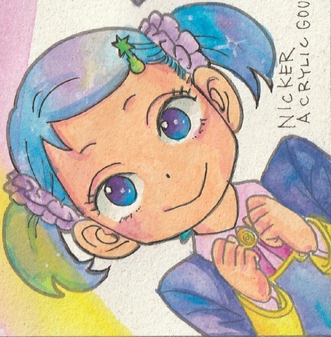 三原色色の比較B NICKERアクリリックガッシュ