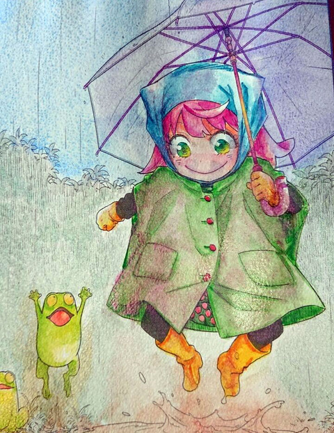 スパイファミリーぬりえ雨02