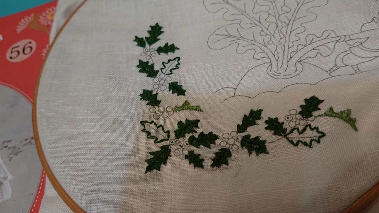 かわいい刺しゅう56号ヒイラギ1 Wshinchan 令和
