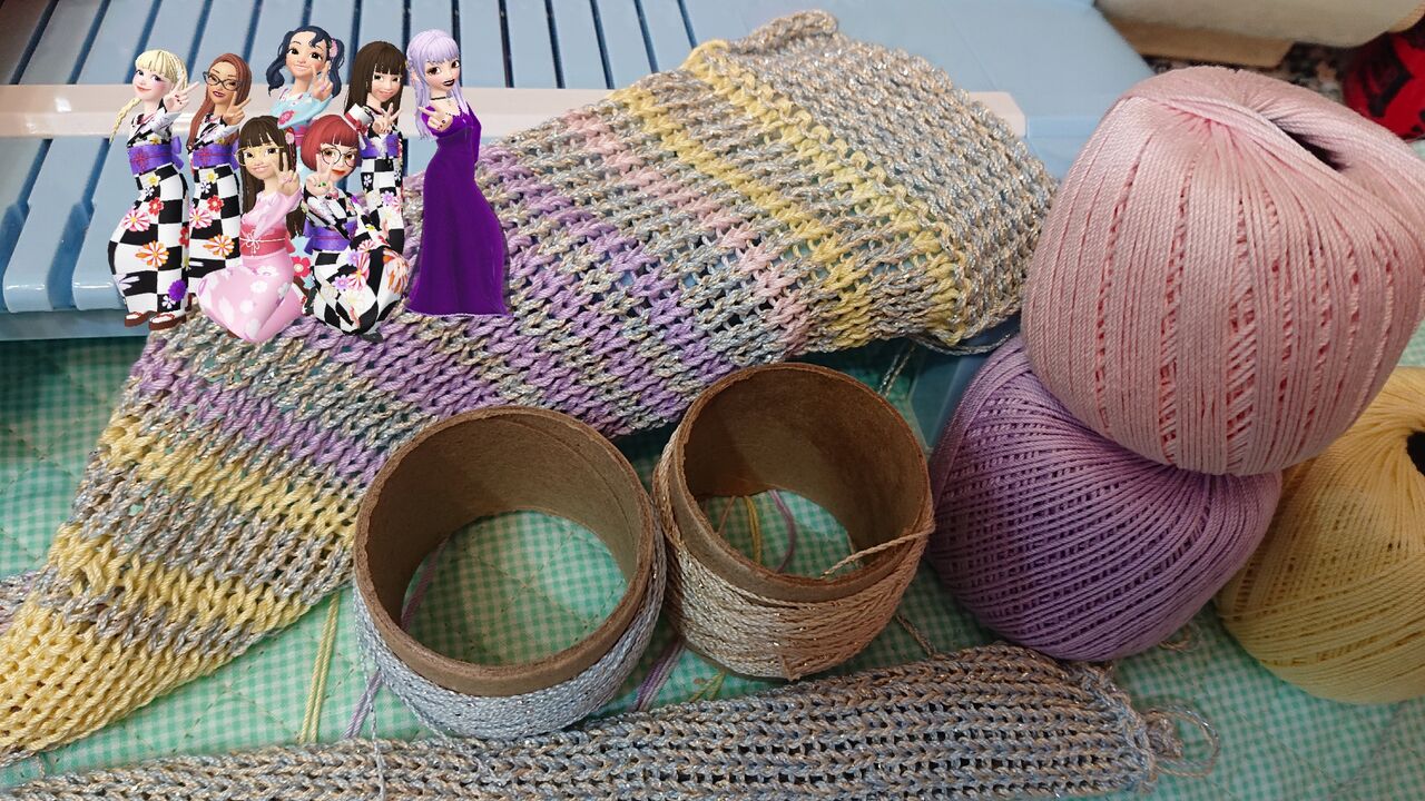 おもちゃ編み機アミーナ いろいろな模様を試す Wshinchan 令和