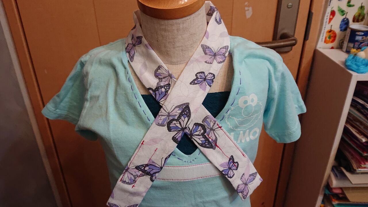 女の子の袴作り14 衿は色々 半襟はんえりを作る Tシャツ半襦袢 嘘つき半襦袢 はんじゅばん Wshinchan 令和