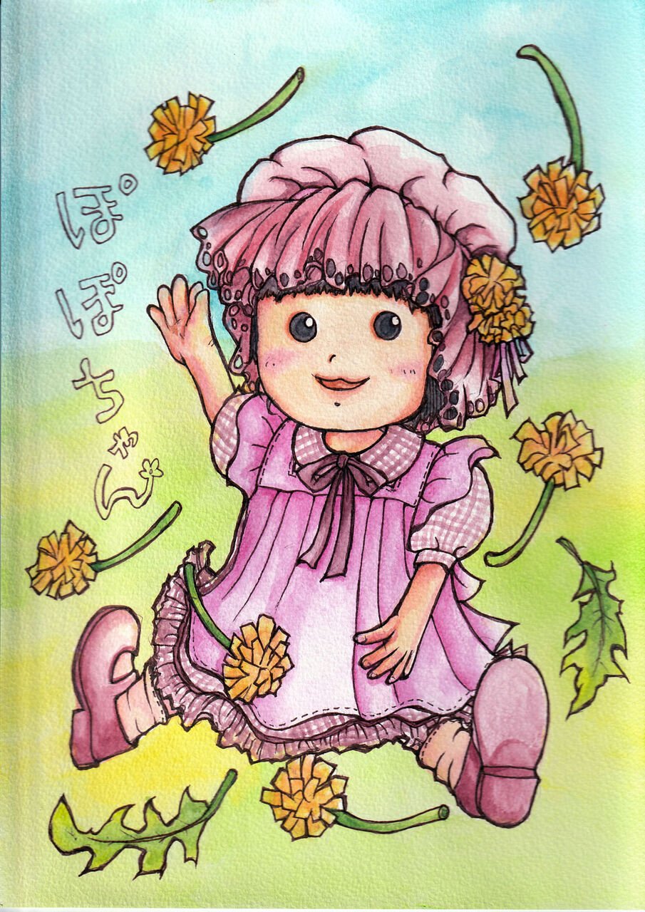 タンポポのぽぽちゃんを描いてみた+ぬりえ☆新色インクテンス