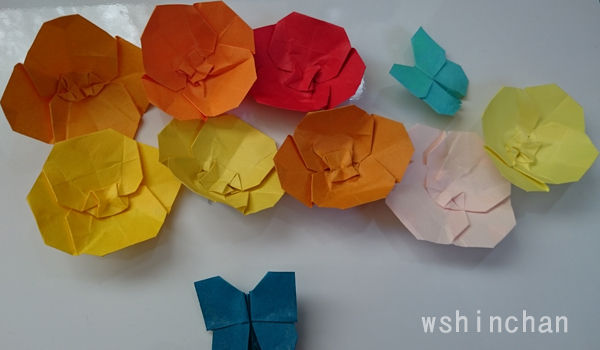 春の折り紙 ポピーとクローバー 図書ボランティア Origami 折り紙 Wshinchan Next