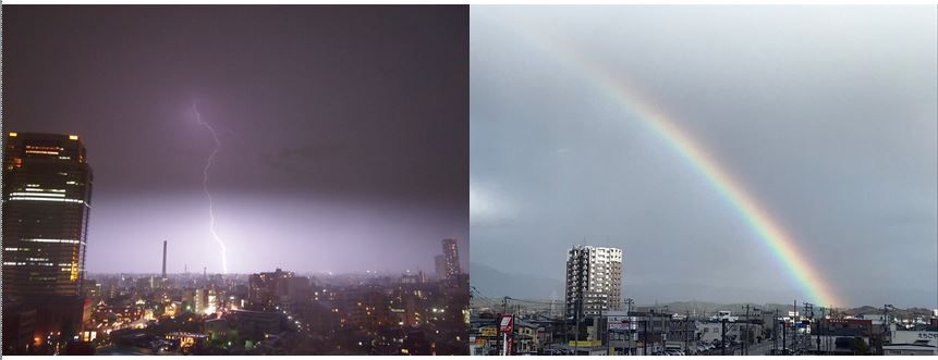 雷雨と虹の誕生石 チーム森田の 天気で斬る