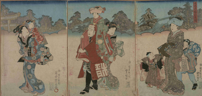 「七五三祝ひ乃圖」歌川豊国:東京都立図書館所蔵