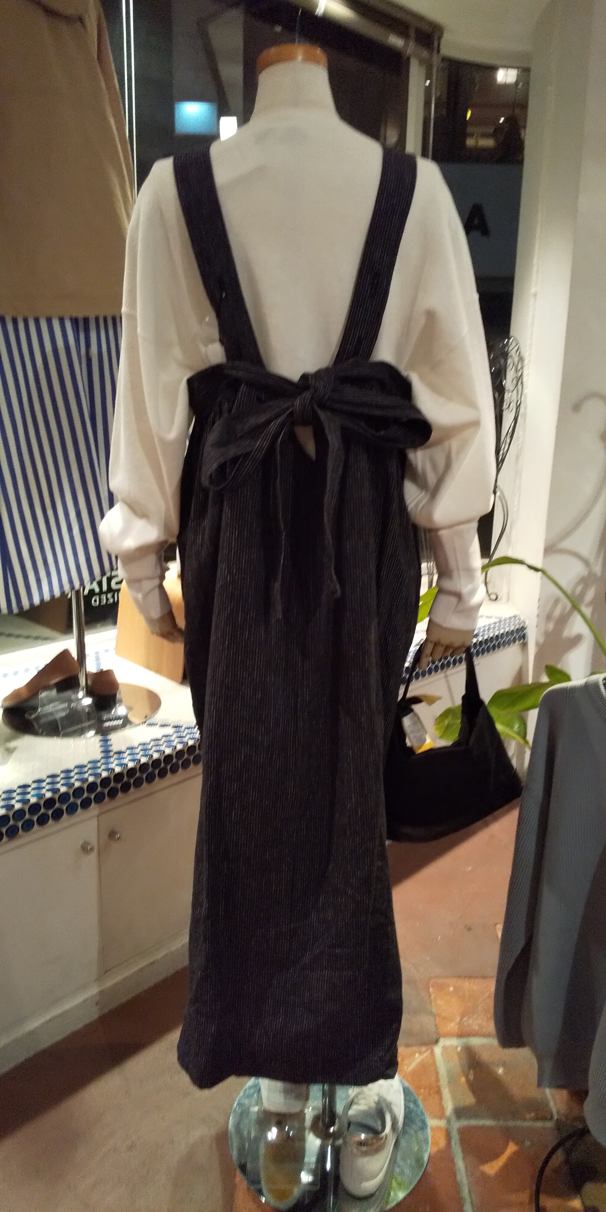 shinzone エプロンドレス THE SHINZONE コットンリネンストライプ