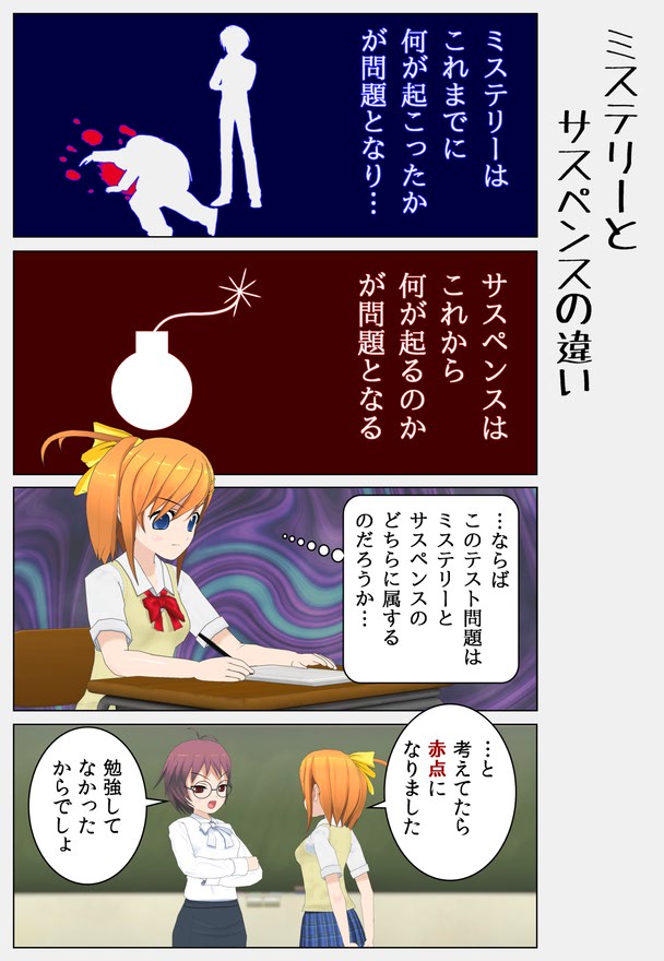 【4コマ】ミステリーとサスペンス