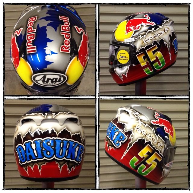 新作ヘルメットペイント レッドブル仕様 Flush Artsick Custom Paint World