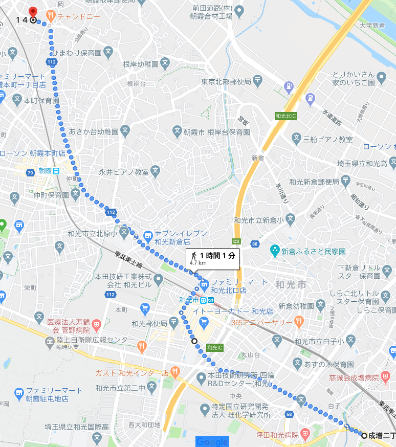 川越街道経由 都心から高速で北池袋降りなど で朝霞 志木方面 東京23区武三タクシー時短営業データと役立つ情報