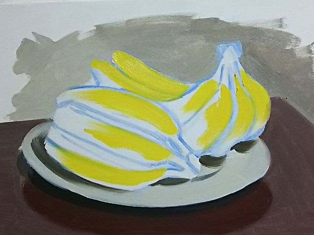 油絵 静物画 バナナ ドローイング 油絵 静物画 バナナ ドローイング