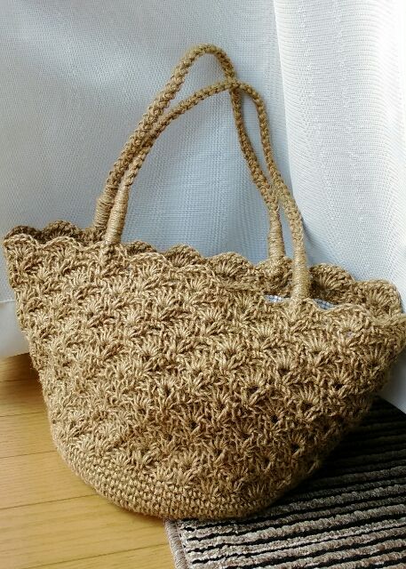 材料費324円 麻ひもバッグ作り なんでもレビュー