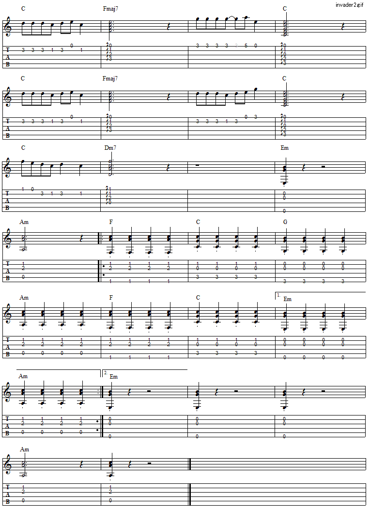 タブ譜 コード譜 ギター弾き語りタブ譜など