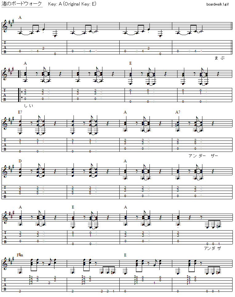 タブ譜 コード譜 ギター弾き語りタブ譜など