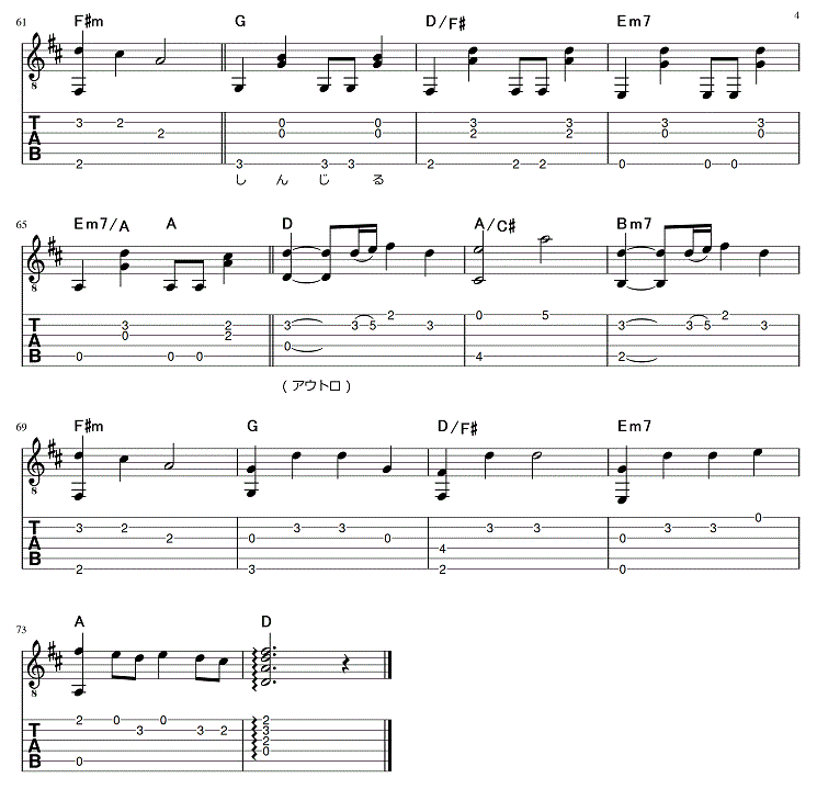 愛は勝つ KAN ギター弾き語りタブ譜 : ギター弾き語りタブ譜など