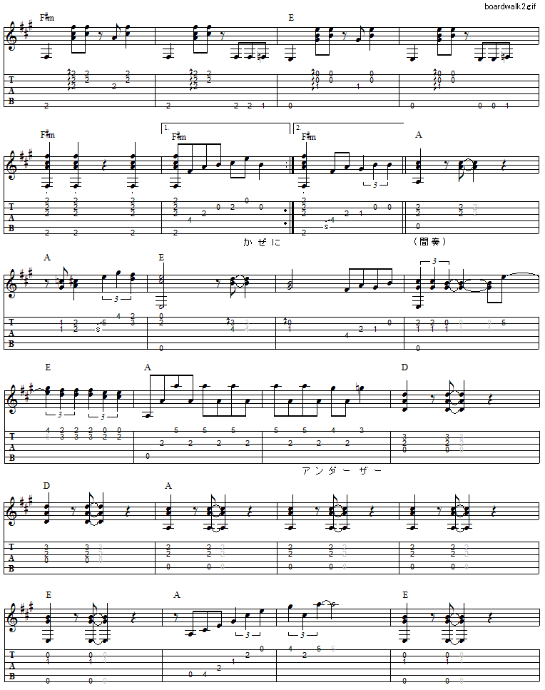 タブ譜 コード譜 ギター弾き語りタブ譜など