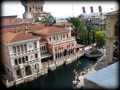 ヴェネツィア サイド テラスルームからの眺め ねずみサイズのフラミンゴノート