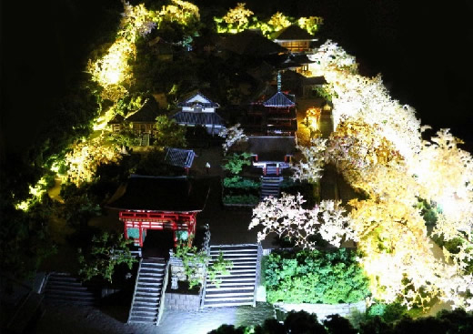【1/350】清水寺■全景ジオラマ完成品 春光雲海桜 ■世界遺産 夜桜 花見 建築模型 名刹 神社仏閣 手作り 領収