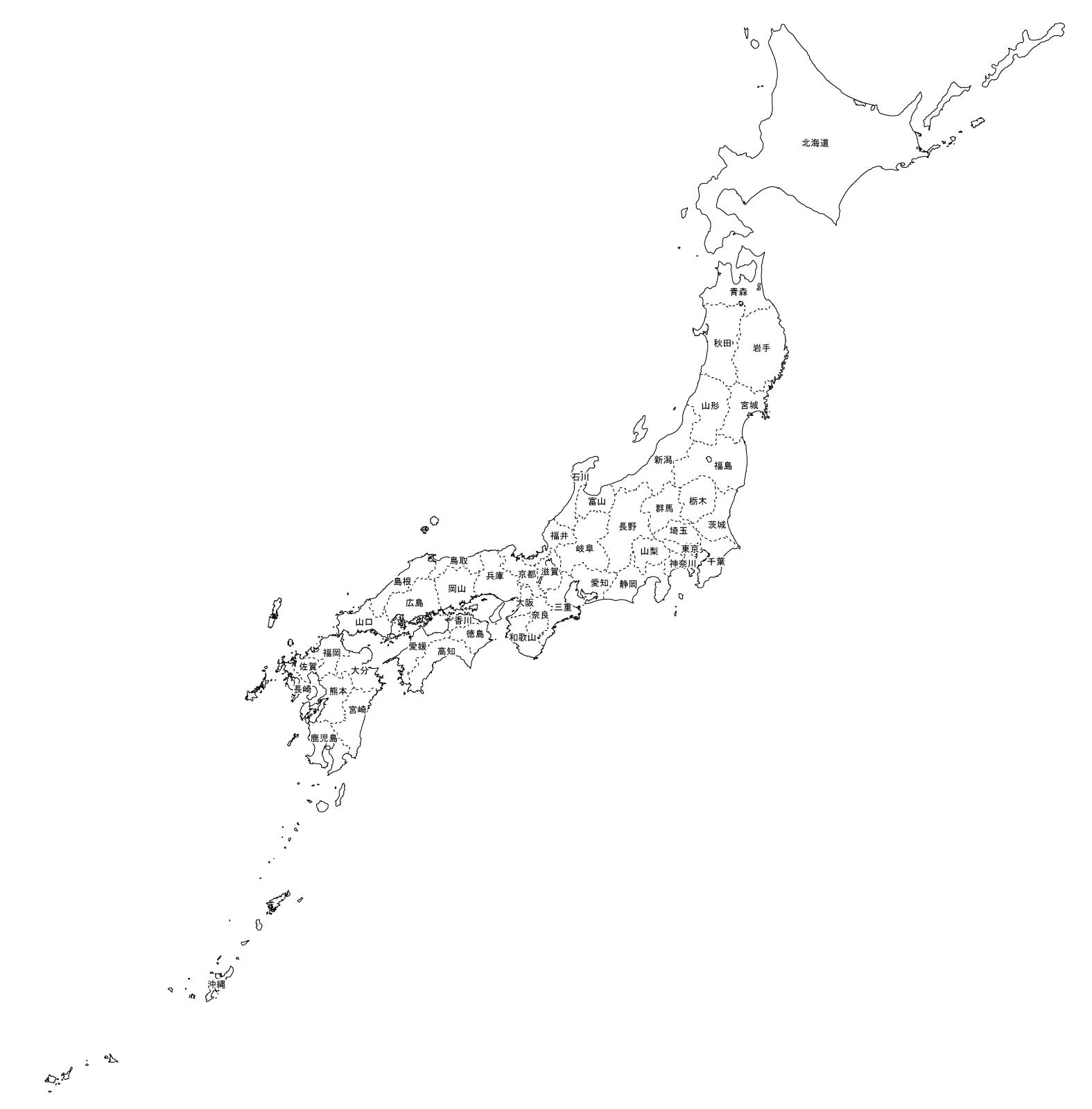 年の最高 日本地図 県名入り 無料の印刷可能なイラスト素材