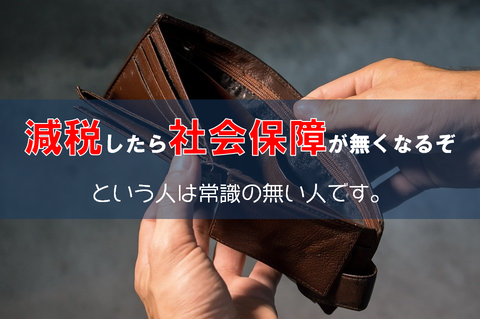 「減税したら社会保障が無くなるぞ!」は常識がない人です