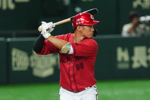 カープ中村奨成.280（236-66）6本22打点出塁率.615 OPS.755