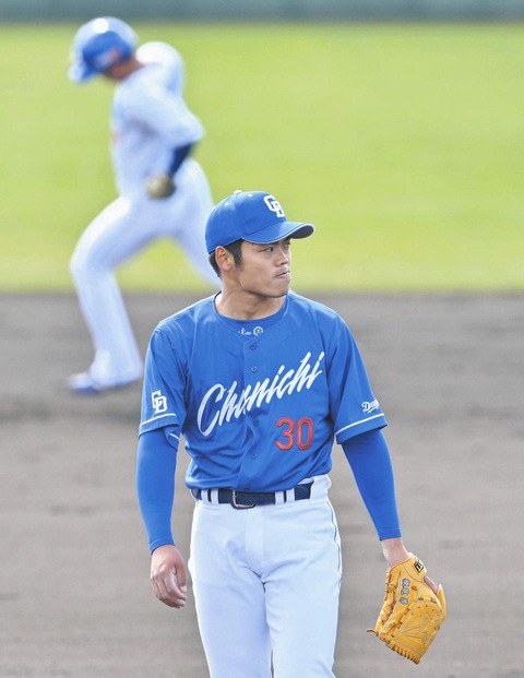 【2025】中日根尾、紅白戦で1回3安打1失点。土田龍空にソロを浴びる