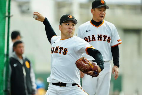 巨人田中将大がキャンプ初ブルペン「全然違う。全部が違う。」