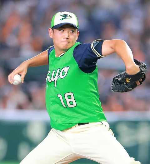 G 0-1 S [8/7]　ヤクルト連敗脱出　奥川2安打完封勝利、長岡4号ホームラン　巨人打線沈黙