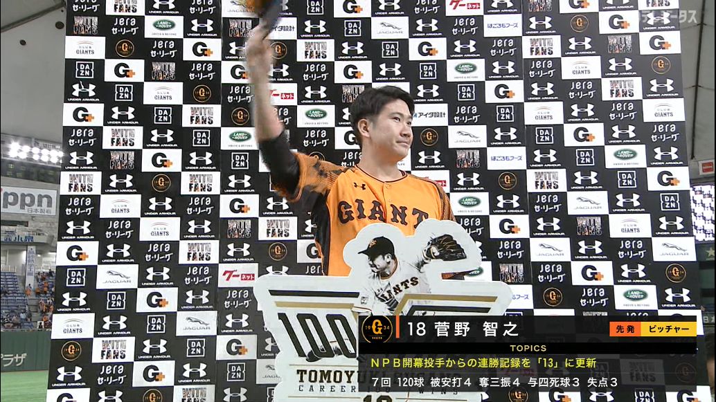 日刊やきう速報【菅野】21世紀で開幕から10連勝以上した投手【田中将】コメント