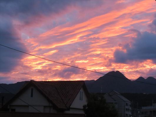 ２階からの夕焼け