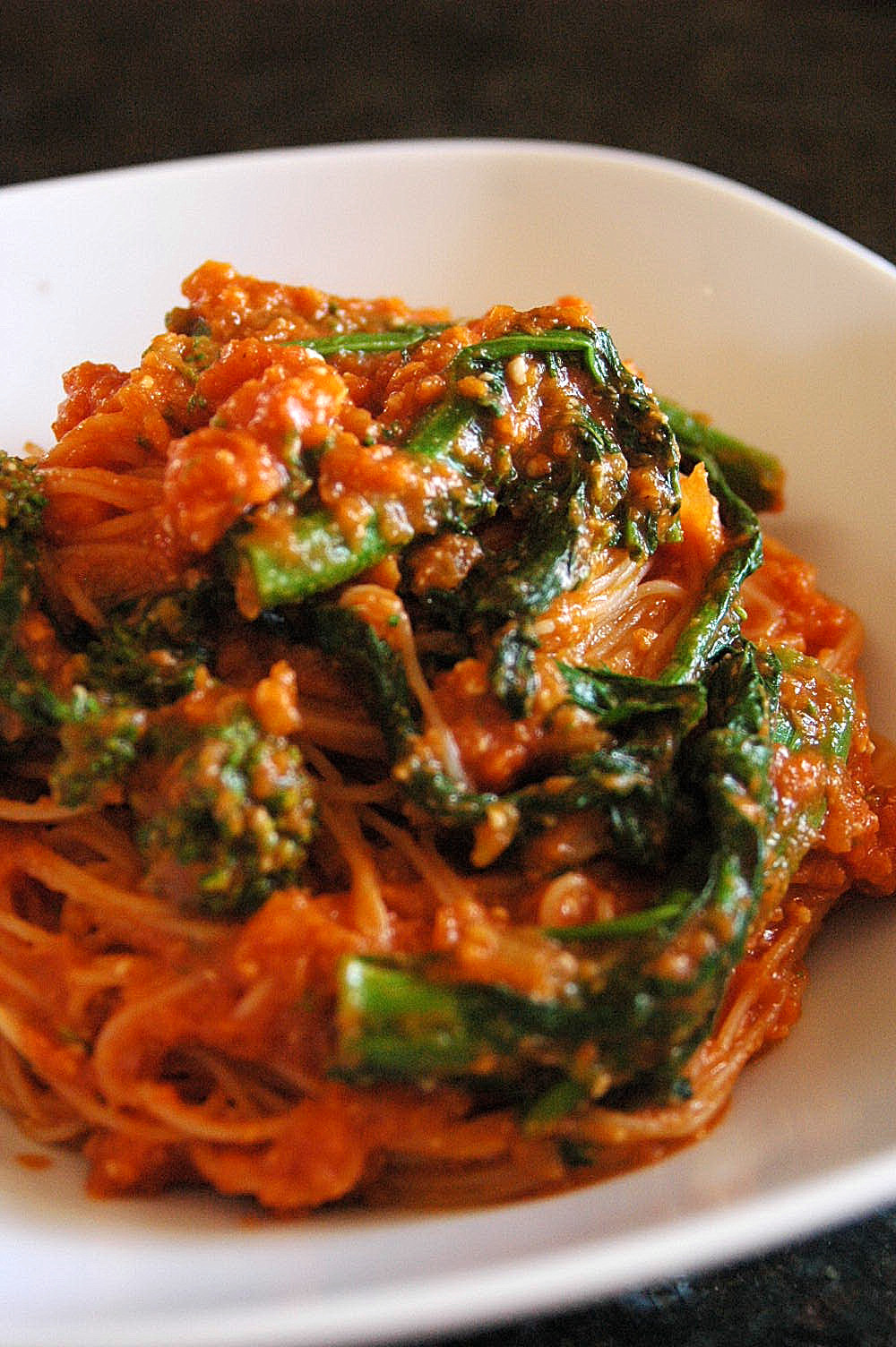 Rapini ラピーニ 入りポモドーロソースのパスタ アメリカごはん 田舎町でのステキな生活