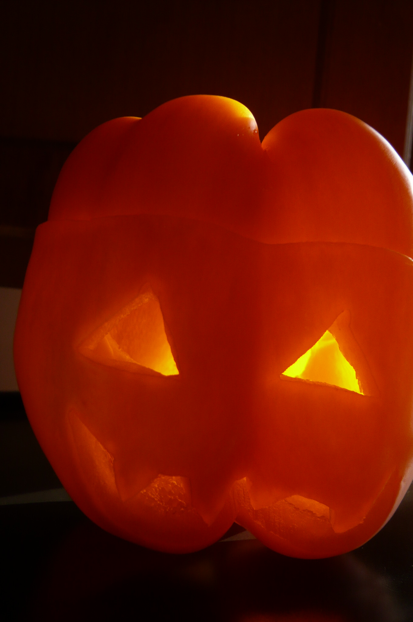 パプリカのジャック オー ランタンでハロウィンサラダ アメリカごはん 田舎町でのステキな生活