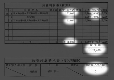 副町長）精算書２