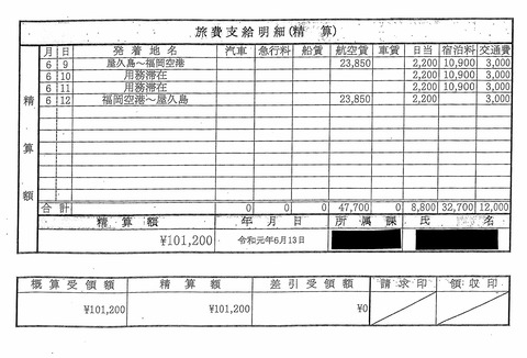 職員B）精算書１