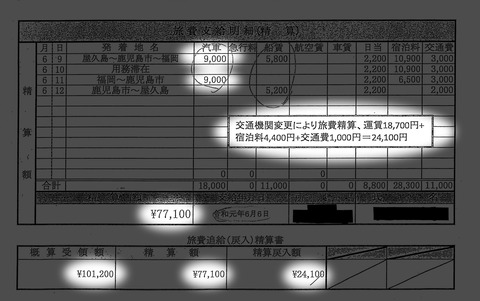 職員B）精算書２-1