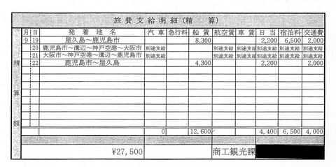 精算書)大阪