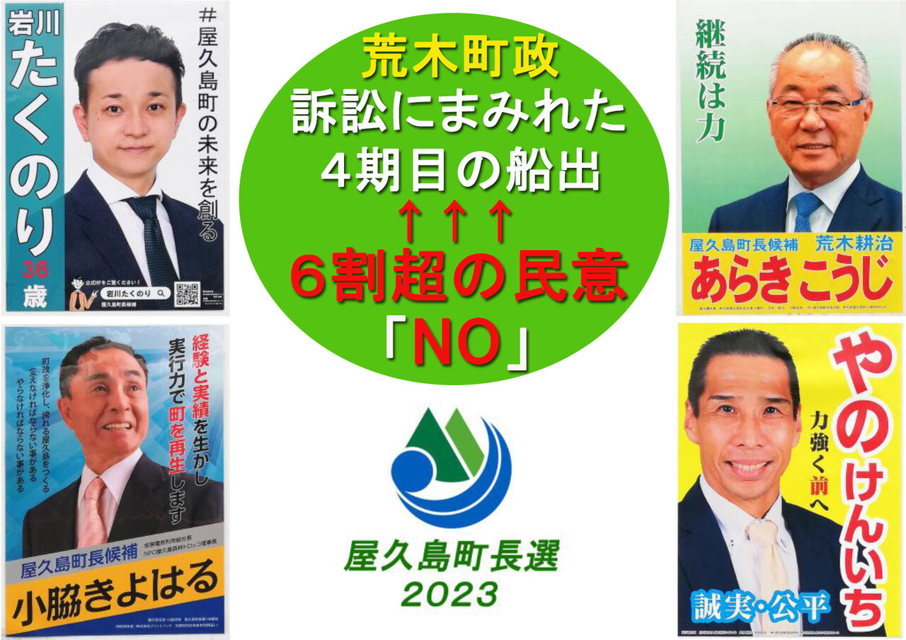 荒木町子 視点】荒木町政、訴訟にまみれた4期目の船出 屋久島町長選2023