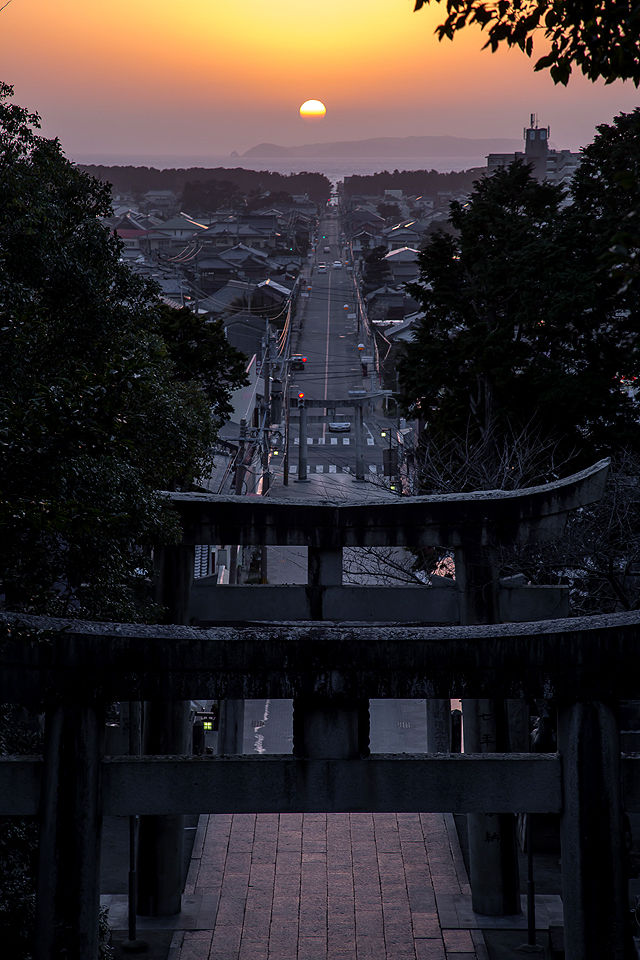 宮地嶽神社の夕景